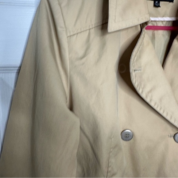 Giacca Trench Coat Double Breasted Classic Style Tan Size Medium - Picture 6 of 16